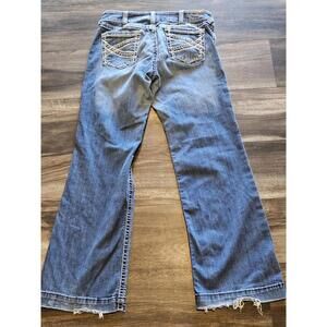 Ariat REAL Womens Marine Mid Rise Straight Wide Entwined Big Stitch 32R